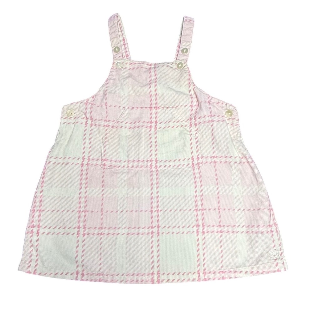 Tommy Hilfiger Baby Girl Overalls Pink‎ Plaid Jumper Dress 6-12 Months
